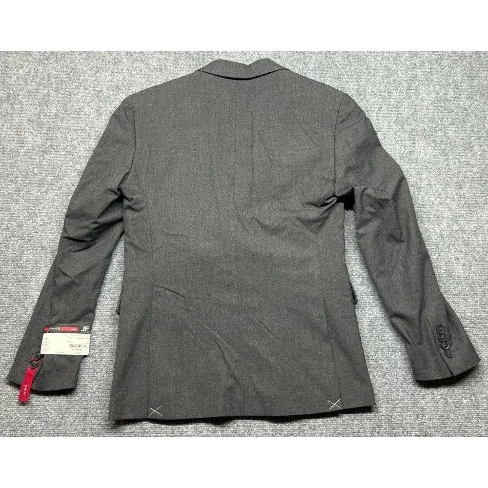 J Ferrar Blazer Jacket Mens 34 Short Charcoal Gray Stretch Slim Fit Solid New